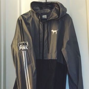 PINK grey and black windbreaker